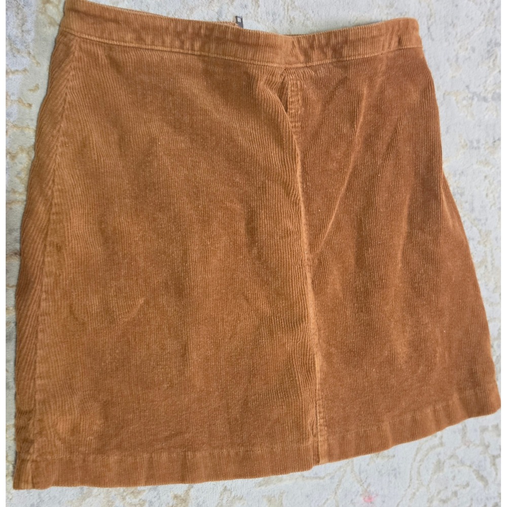 Forever 21 Brown Corduroy Mini Skirt A-Line Zip Back Camel Size Medium